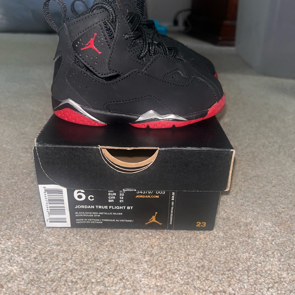 Jordan True Flight BT Black and Red Kids' Sneakers